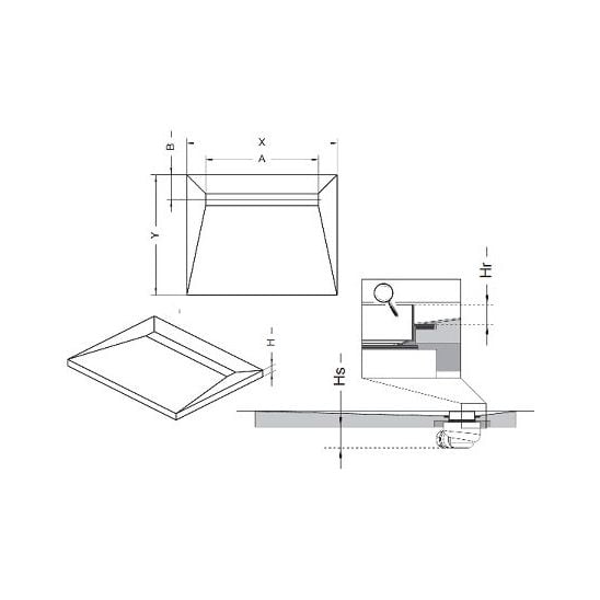 Set sprchový odtok Radaway 5DLA1008A, sprchový odtokový rošt Radaway Steel 5R075S, 5SL1