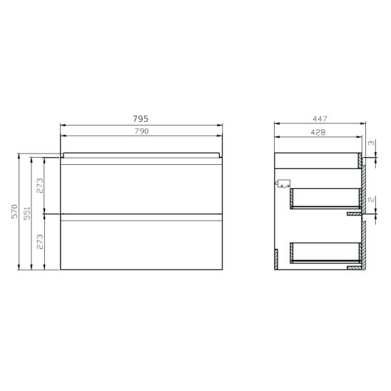 Súprava skrinka Cersanit Moduo S590-007-ECO, umývadlo Cersanit Moduo K116-013-ECO