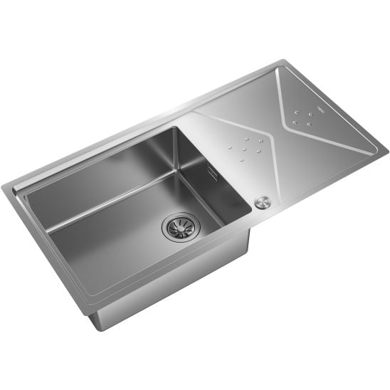 Súprava oceľový drez so sifónom Teka Brooklyn 115100023, kuchynská batéria Teka Brooklyn 116030056