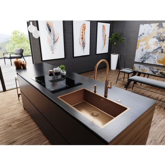 Súprava kuchynská batéria Franke Mythos Masterpiece Pull-Out Spray 115.0711.557, dávkovač tekutín Franke Atlas 112.0717.104