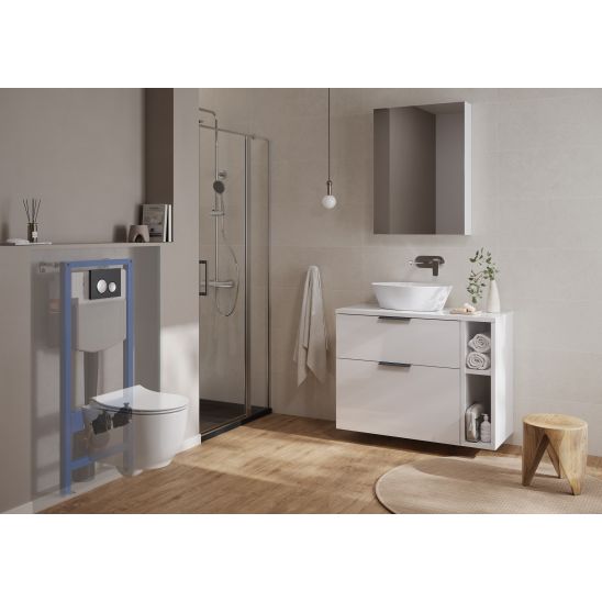 Súprava WC misa s pomaly sa sklápajúcim sedadlom Cersanit Luna S701-871, súprava stojan s tlačidlom Cersanit S701-778