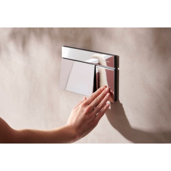 Súprava splachovacie tlačidlo Hansgrohe Element E 66003000, WC misa Hansgrohe EluPura S 60193450, 01022180, 60148450