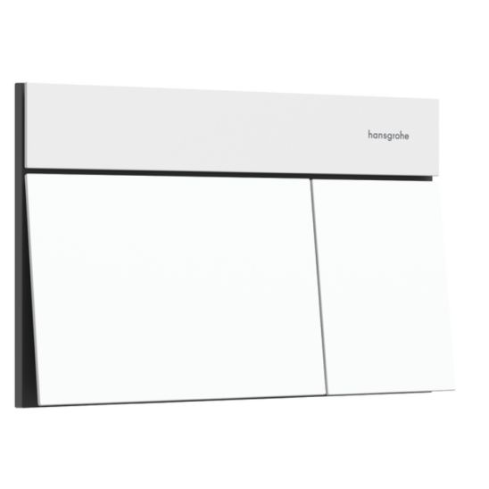 Súprava WC misa s pomaly sa sklápajúcim sedadlom Hansgrohe EluPura Q 60293450, splachovacie tlačidlo Hansgrohe Element E 66003700, 01022180