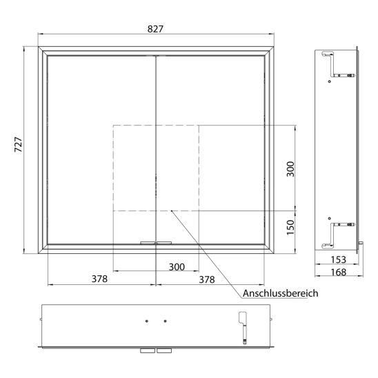 Súprava skrinka Kronenbach Cube 2.0 KB100225MB, rám pre podomietkovú montáž zrkadla Kronenbach Cube 2.0 NU1000030NU