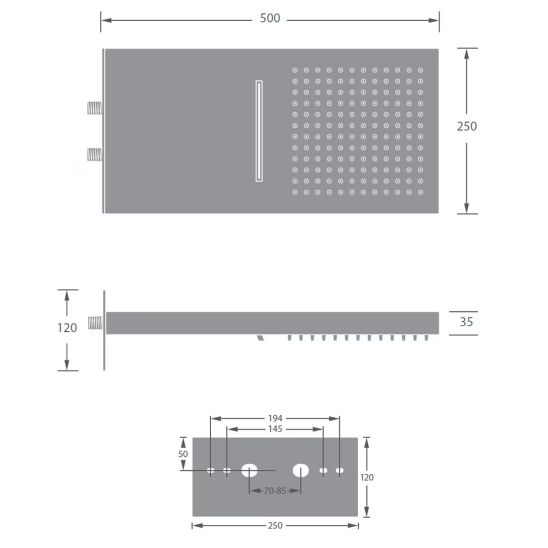 Súprava vaňová/sprchová batéria Kronenbach Smart Push 19044003CR, horná/hlavová sprcha Kronenbach Spa KBMBBPRBOR250-2, 01900190KBN, 28628002 KB, 27500000 KB, 28272000 KB
