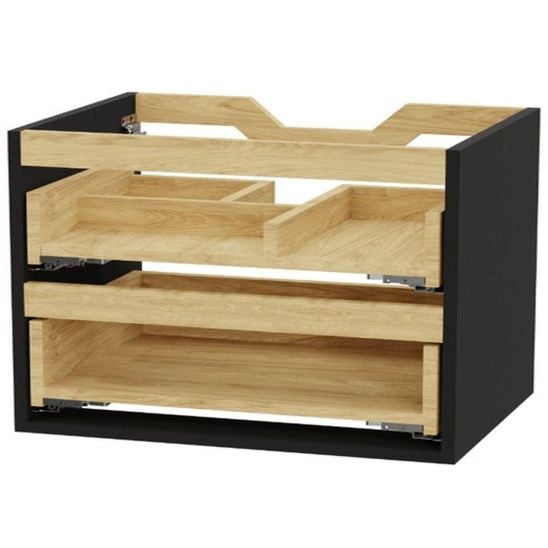 Súprava korpus skrinky Excellent Tuto 2.0 MLEX.2172.800.BKBL, umývadlo Excellent As CEEX.3617.800.WH, MLEX.2151.800.02.BK