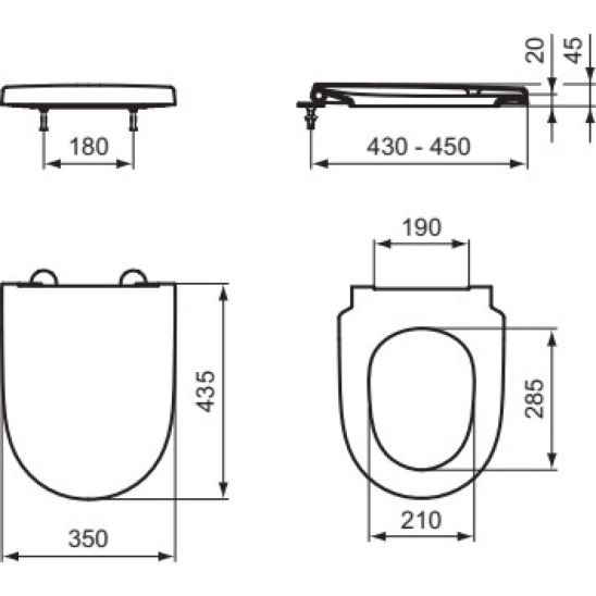 Súprava súprava Combi-Pack s doskou Ideal Standard i.Life O T572501, podomietková konštrukcia Ideal Standard Prosys E233267, R0121A6