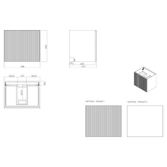 Súprava skrinka Oltens Lun 60032060, umývadlo Oltens Kalla 40207000