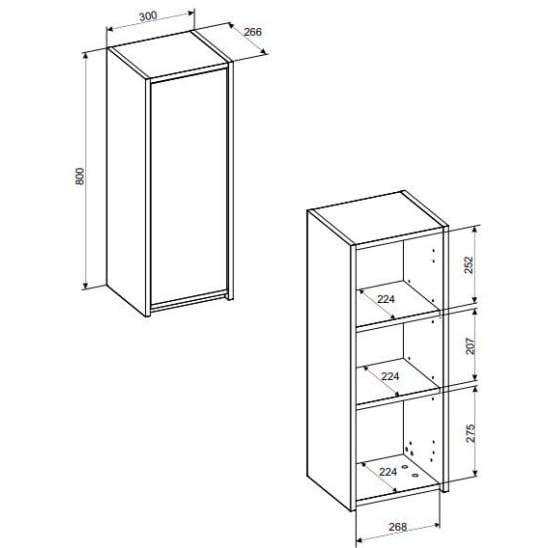 Súprava skrinka Comad Aster Green ASTER GREEN 80-30-1D, regál Comad Dalia Cashmere CREMONA UN 83-20-80