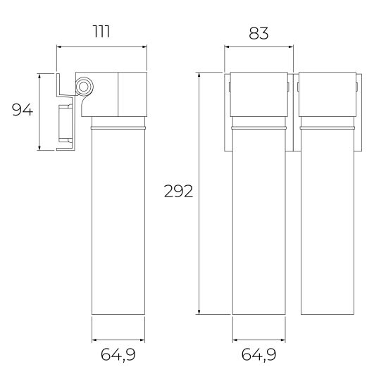Súprava batéria pre vodný filter Teka Uni 116030085, poddrezový filter Teka TWF 118510001