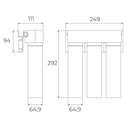 Súprava batéria pre vodný filter Teka Uni 116030084, poddrezový filter Teka TWF 118510002