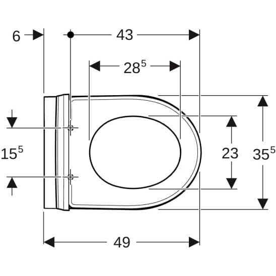 Súprava WC misa Geberit iCon 503.232.00.1, podomietková konštrukcia Geberit Duofix 111.170.00.2