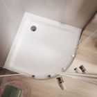 Set sprchovací kút Cersanit Arteco S157-001, polkruhová sprchová vanička Cersanit Tako S204-003