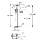 Súprava vaňová/sprchová batéria Grohe Essence 23491001, podlahový montážny prvok Grohe 45984001