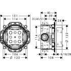 Súprava sprchová batéria Hansgrohe Logis 71605000, podomietkové teleso batérie Hansgrohe iBox 01800180, 26582400, 26457000