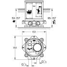 Súprava vaňová/sprchová batéria Grohe Eurocube 23667001, podlahový montážny prvok Grohe 45984001