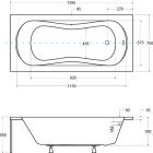 Súprava obdĺžniková vaňa Besco Aria #WAA-130-PA, obkladový panel k vani Besco #OAP-130-UNI