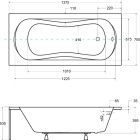 Súprava obdĺžniková vaňa Besco Aria #WAA-140-PA, obkladový panel k vani Besco #OAP-140-UNI