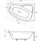 Súprava rohová vaňa Besco Rima #WAR-130-NP, obkladový panel k vani Besco Rima OAR-130-NS