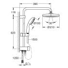 Súprava sprchová súprava Grohe New Tempesta 26381001, vaňová/sprchová batéria Grohe Eurosmart Cosmopolitan 32831000