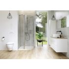 Set sprchovací kút Cersanit Moduo S162-010, polkruhová sprchová vanička Cersanit Tako S204-004