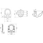 Súprava WC misa s pomaly sa sklápajúcim sedadlom Cersanit Zen S701-428, podomietková konštrukcia Tece Base 9400407, 9.240.401