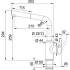 Franke Box BXX 210-54 TL zlewozmywak 57x51 cm stalowy z baterią kuchenną Urban czarny mat (1270369295, 1150627523)