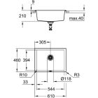 Súprava kuchynská batéria s filtrom Grohe Blue 31539DC0, granitový drez Grohe K700 31655AP0