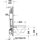 Súprava WC misa Duravit ME by Starck 2530092000, podomietková konštrukcia Duravit DuraSystem WD1011000000, 0020190000, WD5001031000