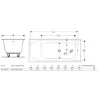 Súprava obdĺžniková vaňa Geberit Soana 554.015.01.1, vaňový sifón Geberit 150.525.21.6