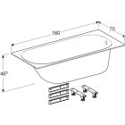 Súprava obdĺžniková vaňa Geberit Soana 554.001.01.1, vaňový sifón Geberit 150.525.21.6