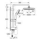 Súprava sprchová súprava Grohe Vitalio Start System 266802431, sprchová batéria Grohe Precision 345942430