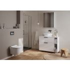Súprava WC misa s pomaly sa sklápajúcim sedadlom Cersanit Luna S701-871, súprava stojan s tlačidlom Cersanit S701-778