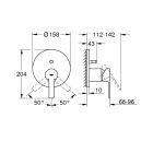 Súprava horná sprcha so sprchovacím ramenom Grohe Rainshower 26558GL0, vaňová/sprchová batéria Grohe Lineare 24064GL1, 26574GL0, 26658GL0, 28362GL1