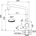 Súprava kuchynská batéria Franke Lina 115.0728.474, dávkovač tekutín Franke Comfort 112.0753.277