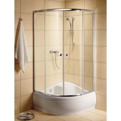 Radaway Classic A sprchovací kút 90x90 cm polkruhová biela matné/vzorované sklo 30001-04-06