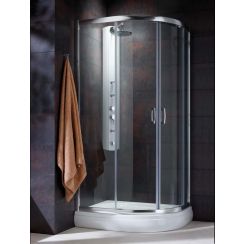 Radaway Premium Plus E sprchovací kút 100x80 cm polkruhová chromová lesklé/vzorované sklo 30491-01-06N