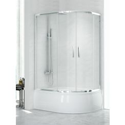 New Trendy New Maxima sprchovací kút 120x85 cm polkruhová hliníková lesklé/priehľadné sklo K0300