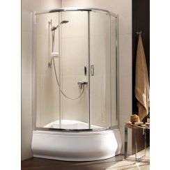 Radaway Premium Plus E 1700 sprchovací kút 120x90 cm polkruhová chromová lesklé/vzorované sklo 30483-01-06N