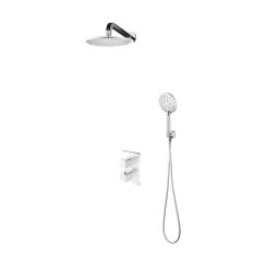 Omnires Parma system prysznicowy podtynkowy kompletny chrom/biały SYSPM17
