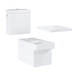 Set kompaktná záchodová misa Grohe Cube Ceramic 3948400H, splachovač Grohe Cube Ceramic 39489000, 39488000