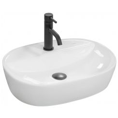Rea Carina umývadlo 50x38.5 cm oválny pultové umývadlo biela REA-U0568