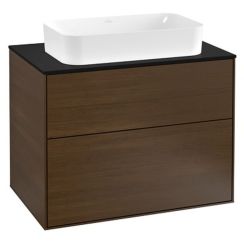 Villeroy & Boch Finion skrinka 80x50.1x60.3 cm závesné pod umývadlo čierna-orech F22200GN