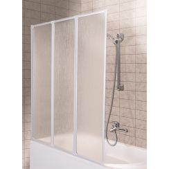 KFA Armatura Standard vaňová zástena 120 cm trojdielny biela matné/plast 170-04010P