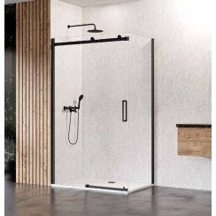 New Trendy Sling Black sprchovací kút 120x80 cm štvorcová čierna polomatné/priehľadné sklo D-0270A/D-0117B