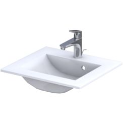 Oristo Silver umývadlo 50x45 cm obdĺžnik umývadlo na nábytok biela UME-SI-50-92
