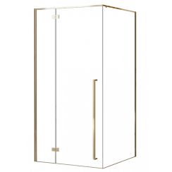 Rea Fargo sprchovací kút 90x90 cm obdĺžniková zlatá lesklé/priehľadné sklo REA-K4903