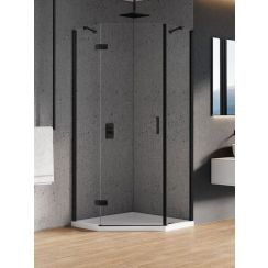 New Trendy New Azura Black sprchovací kút 80x80 cm čierna polomatné/priehľadné sklo K-0665