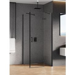 New Trendy New Renoma Black sprchovací kút 100x100 cm obdĺžniková čierna matné/priehľadné sklo D-0206A/D-0112B