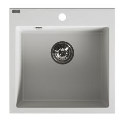 Laveo Alena granitový drez 49x49 cm biela SBA610T